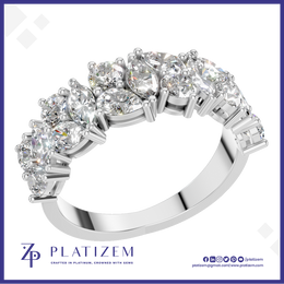 Two Tone Multi Shape Diamond Cluster Ring