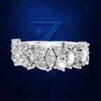 Two Tone Multi Shape Diamond Cluster Ring