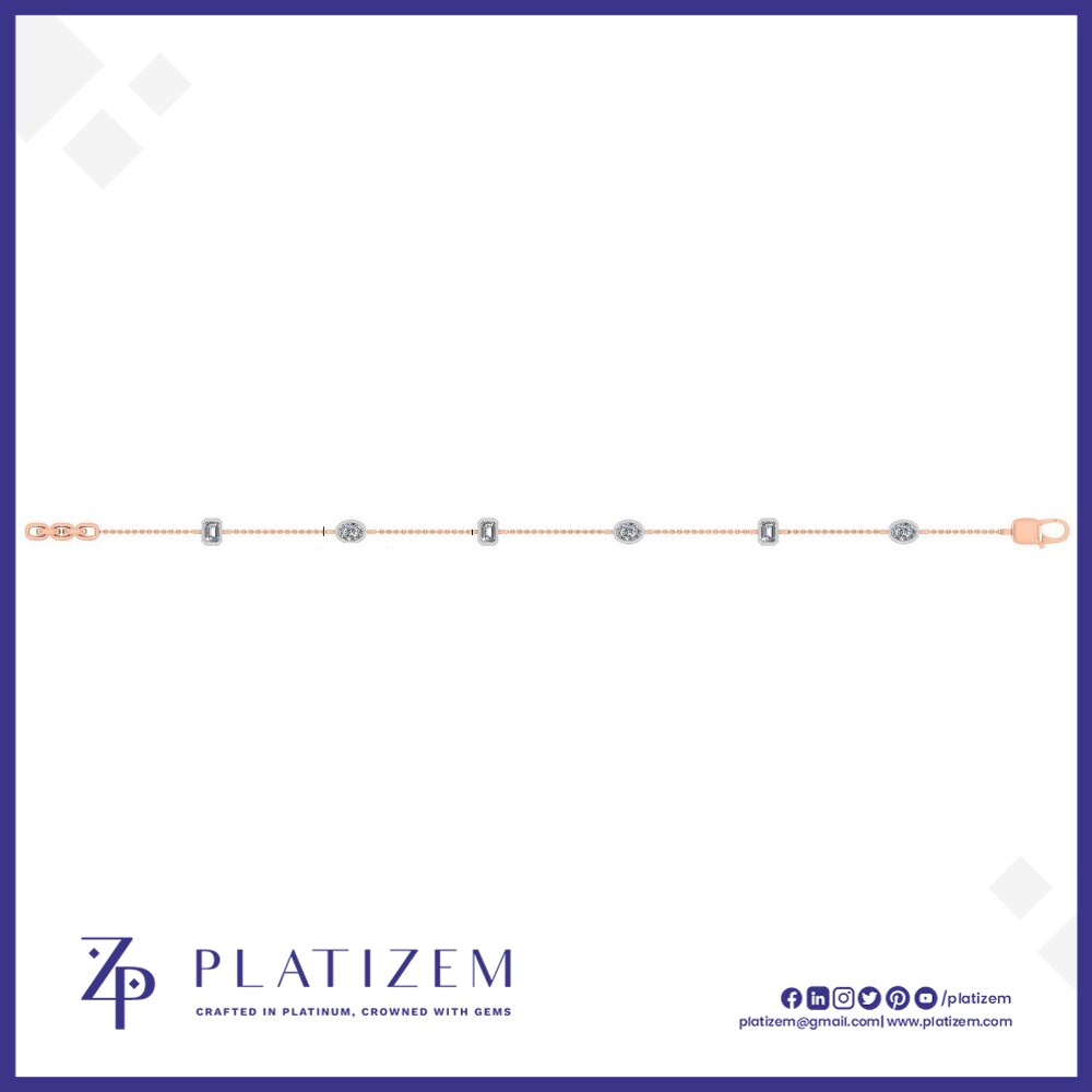 Emerald and Oval Diamond Station Bracelet
