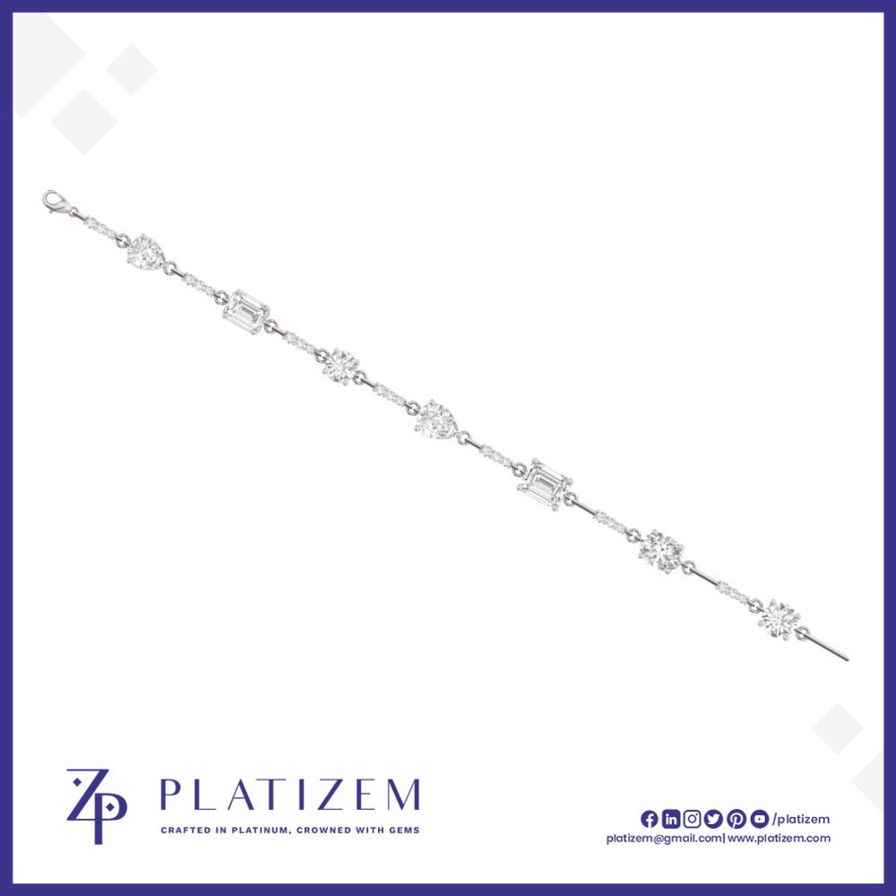 Mixed Shape Diamond Station Bracelet Design