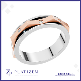 Platinum And Rose Gold Wedding Band