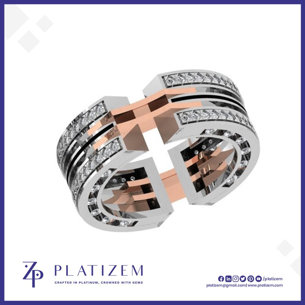 Split Shank Diamond Channel Ring for Men