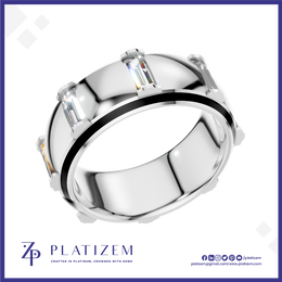 Platinum Pt950 Lab Grown Diamond Wedding band