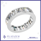 Baguette Cut Eternity Diamond Wedding Band for Men