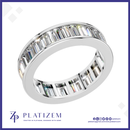 Baguette Cut Eternity Diamond Wedding Band for Men