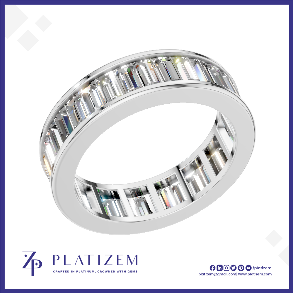 Baguette Cut Eternity Diamond Wedding Band for Men