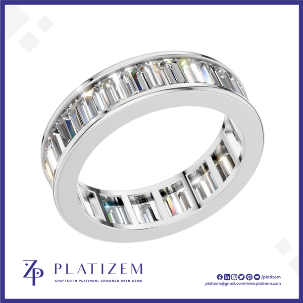 Baguette Cut Eternity Diamond Wedding Band for Men