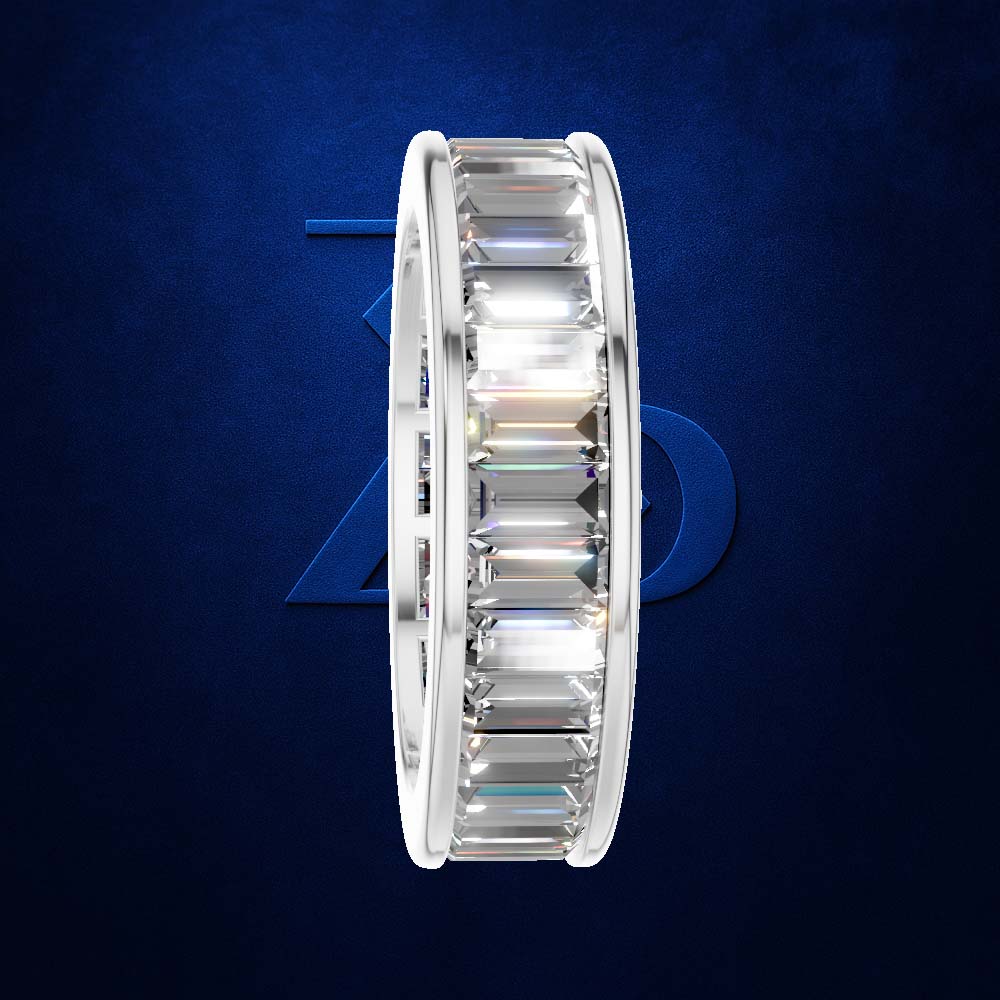 Baguette Cut Eternity Diamond Wedding Band for Men