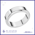 Platinum Wedding Band Ring for Men with Beveled Edge Finish