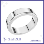 Platinum Wedding Band Ring for Men with Beveled Edge Finish