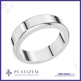 Platinum Wedding Band Ring for Men with Beveled Edge Finish