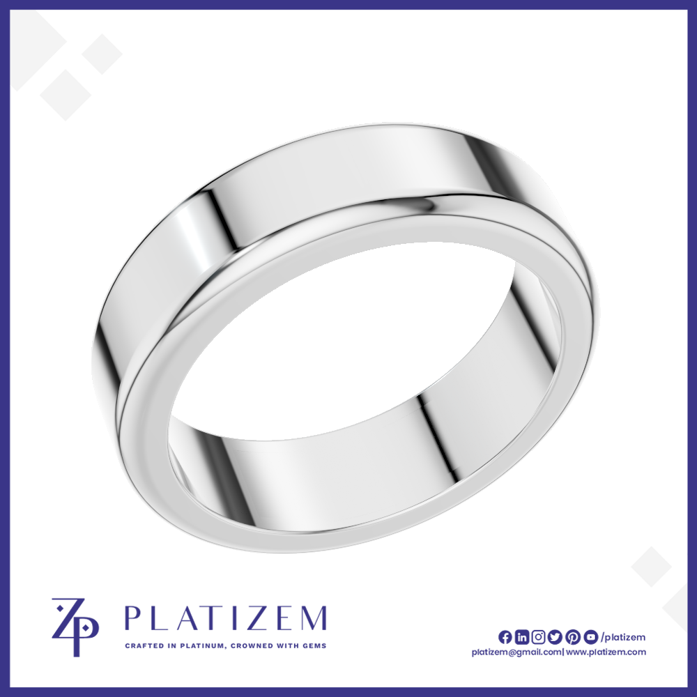 Platinum Wedding Band Ring for Men with Beveled Edge Finish