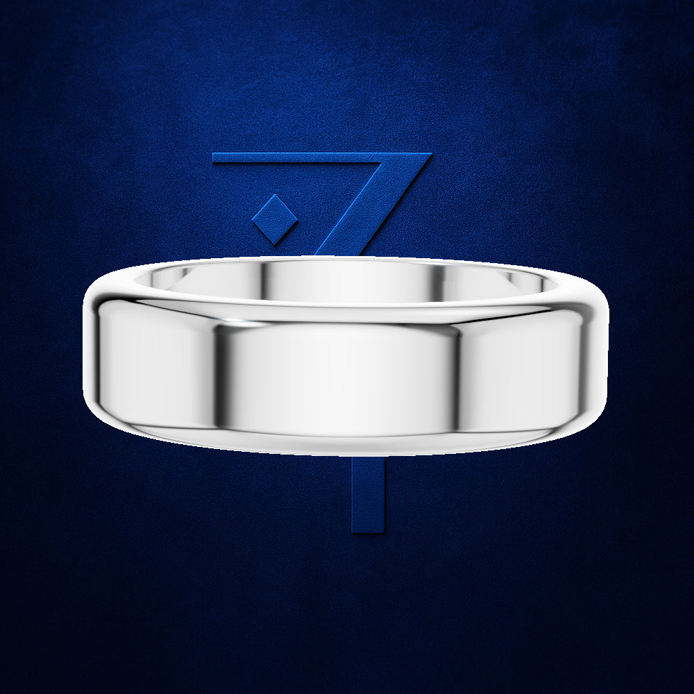 Platinum Wedding Band Ring for Men with Beveled Edge Finish
