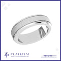 Brushed Finish Wedding Band with a Polished Groove Down the Center