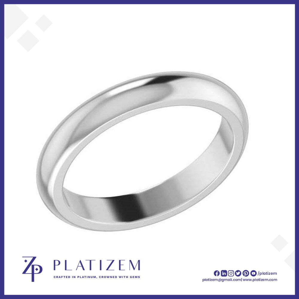 Plain Comfort Fit Wedding Band with a Smooth Domed Profile