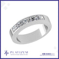 Radiant Cut Diamond Wedding Band with Channel Set Row and Beveled Edges