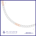 A close-up of a chain bracelet or necklace with repeating star-shaped links, shown on a white background with the brand name PLATIZEM at the bottom. The chain is primarily silver-toned with a small section of rose-gold-toned links.