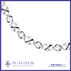 A close-up of a polished silver-toned chain bracelet with oval links, shown against a white background with the brand name PLATIZEM at the bottom.