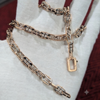 Bold Platinum Link Chain Necklace with Texture