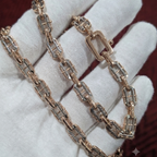 Bold Platinum Link Chain Necklace with Texture