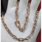 Bold Platinum Link Chain Necklace with Texture