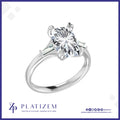 Emerald Cut Three Stone Lab Grown Engagement Ring