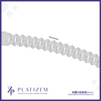 Platinum 3mm Curb Link Chain with Polished Textured Finish