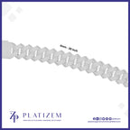Platinum 4mm Curb Cuban Link Chain with Delicate Polished Texture