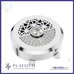 Lab Created Diamond Platinum Button