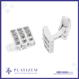 Platinum Cufflinks With Lab Grown Diamonds