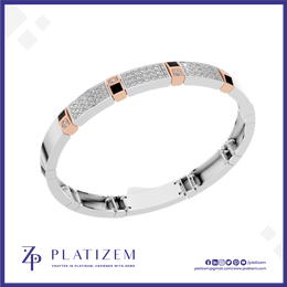 Pave Lab Grown Diamond Bracelet Rose Gold
