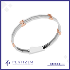 A slim white band bracelet with rose gold accent clasp details, displayed on a clean white background with the brand logo 'PLATIZEM' at the bottom.