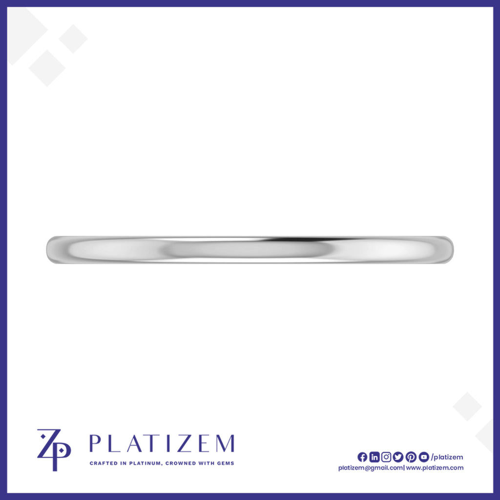 PT950 Platinum Bangle 4mm Minimalist Plain Platinum Bangle for Men and Women