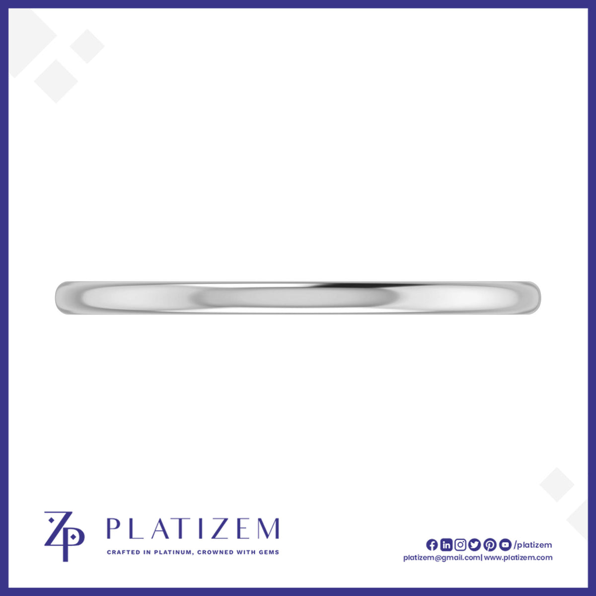 PT950 Platinum Bangle 4mm Minimalist Plain Platinum Bangle for Men and Women