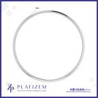 PT950 Platinum Bangle 4mm Minimalist Plain Platinum Bangle for Men and Women