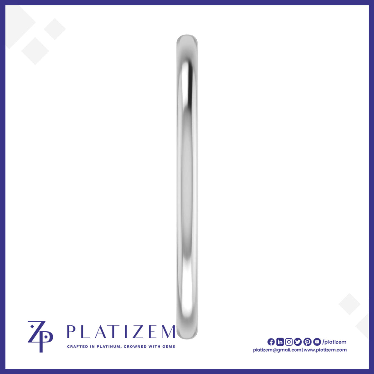 PT950 Platinum Bangle 4mm Minimalist Plain Platinum Bangle for Men and Women