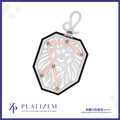 A silver-toned octagonal pendant charm featuring a cutout lion head design and a constellation pattern made of rose gold bars with clear gemstone connectors, shown on a white background with the brand name PLATIZEM at the bottom.