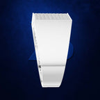 A white rectangular architectural panel or wall cladding piece with a textured top surface, shown on a dark blue textured background.