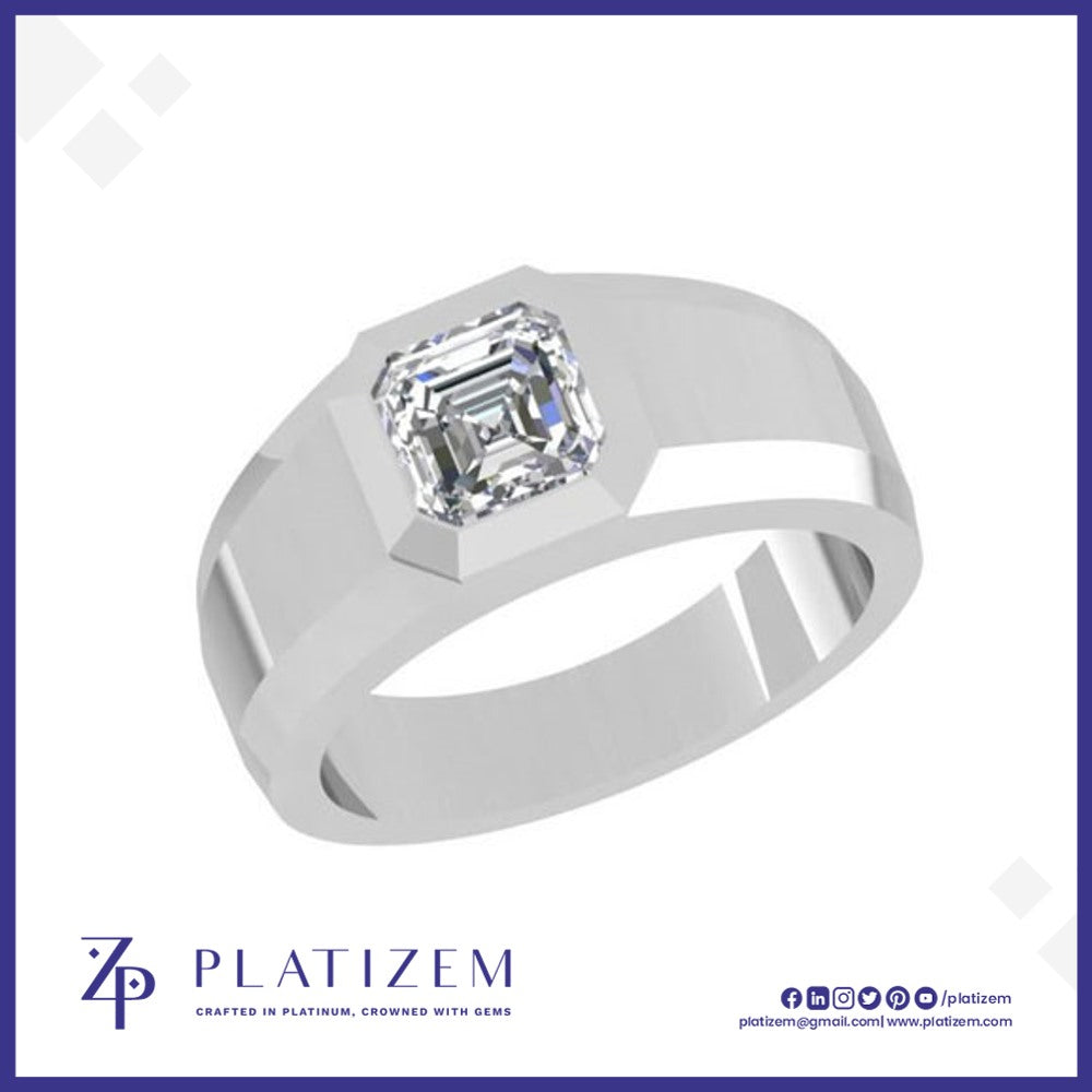 Emerald Cut Laboratory Grown Diamond Ring for Men