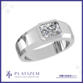Emerald Cut Solitaire Signet Ring for Men