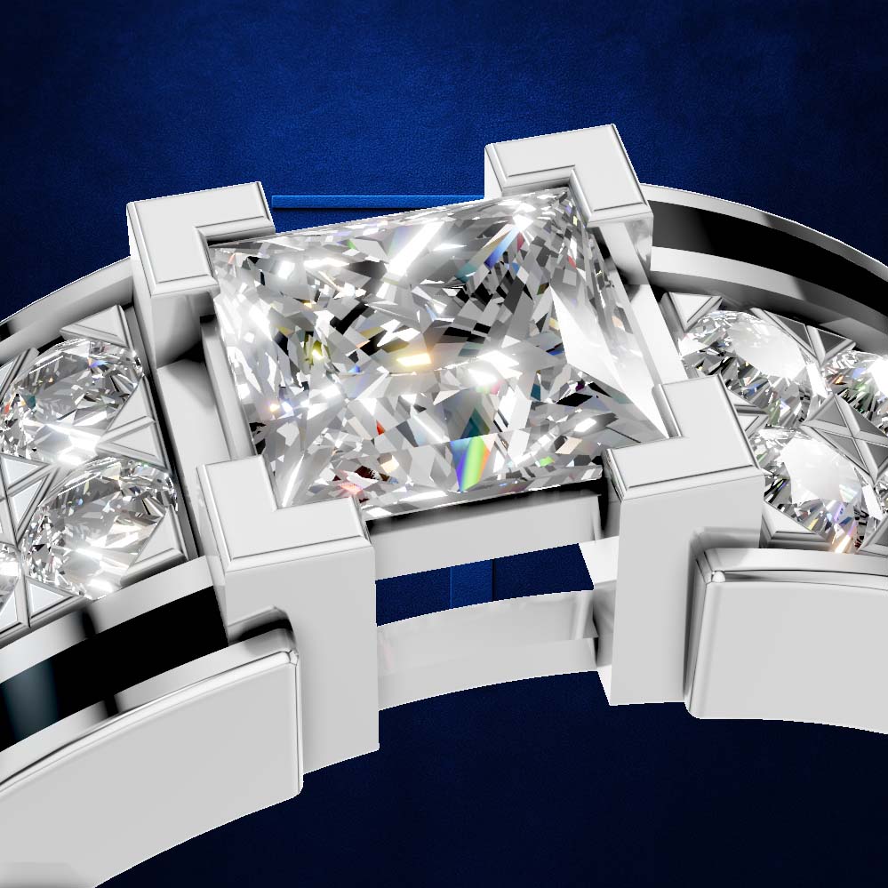 Princess Cut Laboratory Created Diamond Ring