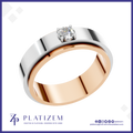 Two Tone Round Laboratory Grown Diamond Wedding Band 18K Gold Mens Ring Luxury Designer Bridal Jewelry Style
