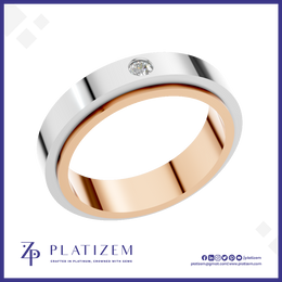 Gold Mens Two Tone Wedding Band