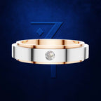 Gold Mens Two Tone Wedding Band