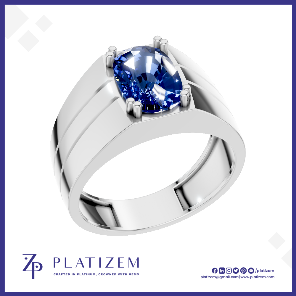 Blue Sapphire Gemstone Ring For Men