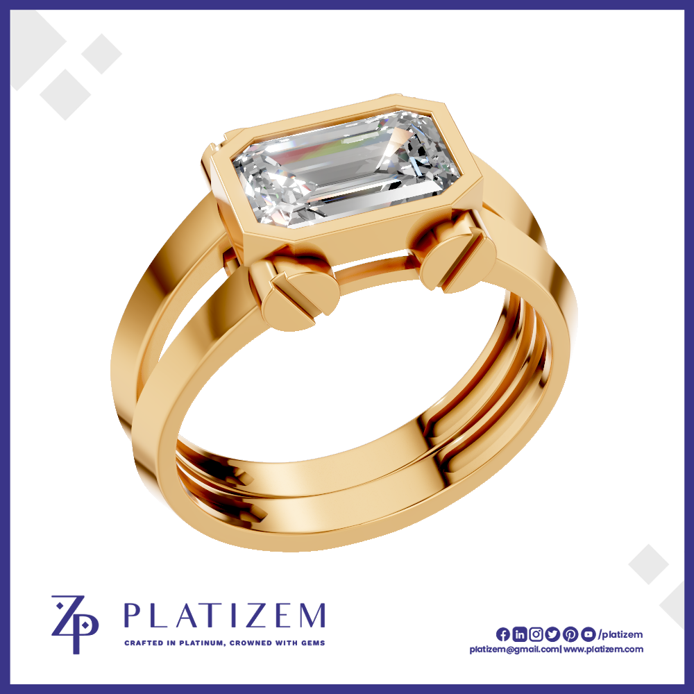East West Emerald Cut Wedding Ring  Unique, Elegant, and Timeless Fine Jewelry Design