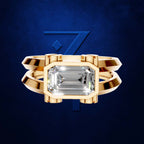 East West Emerald Cut Wedding Ring  Unique, Elegant, and Timeless Fine Jewelry Design