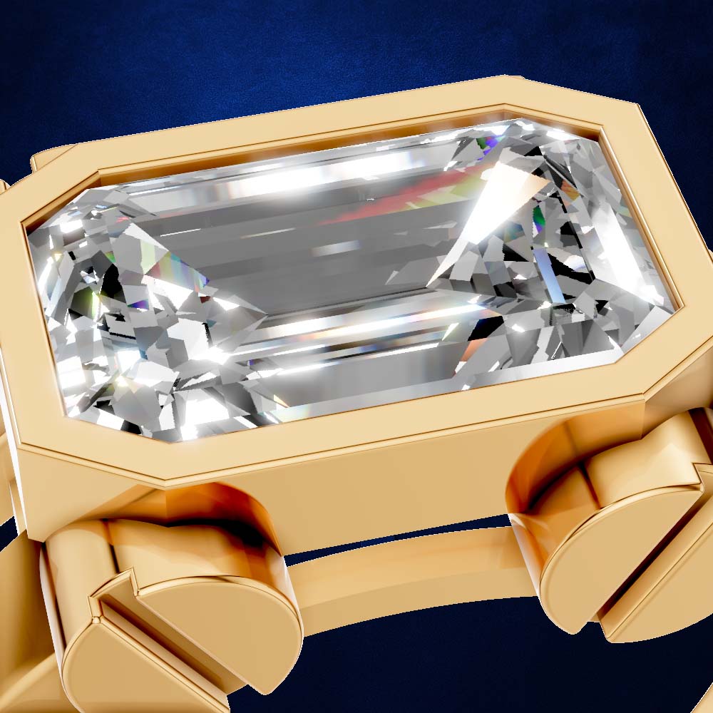 East West Emerald Cut Wedding Ring  Unique, Elegant, and Timeless Fine Jewelry Design