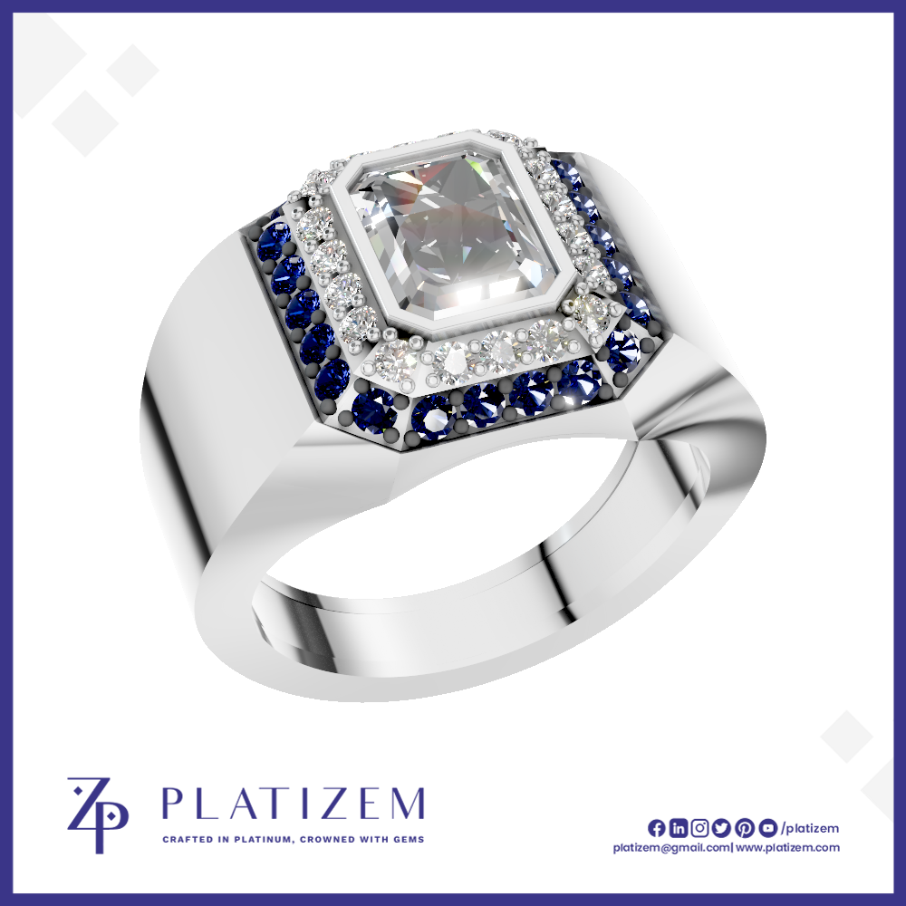 1 Carat Emerald Cut Lab Grown Diamond Ring for Men and Women