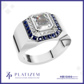 1 Carat Emerald Cut Lab Grown Diamond Ring for Men and Women